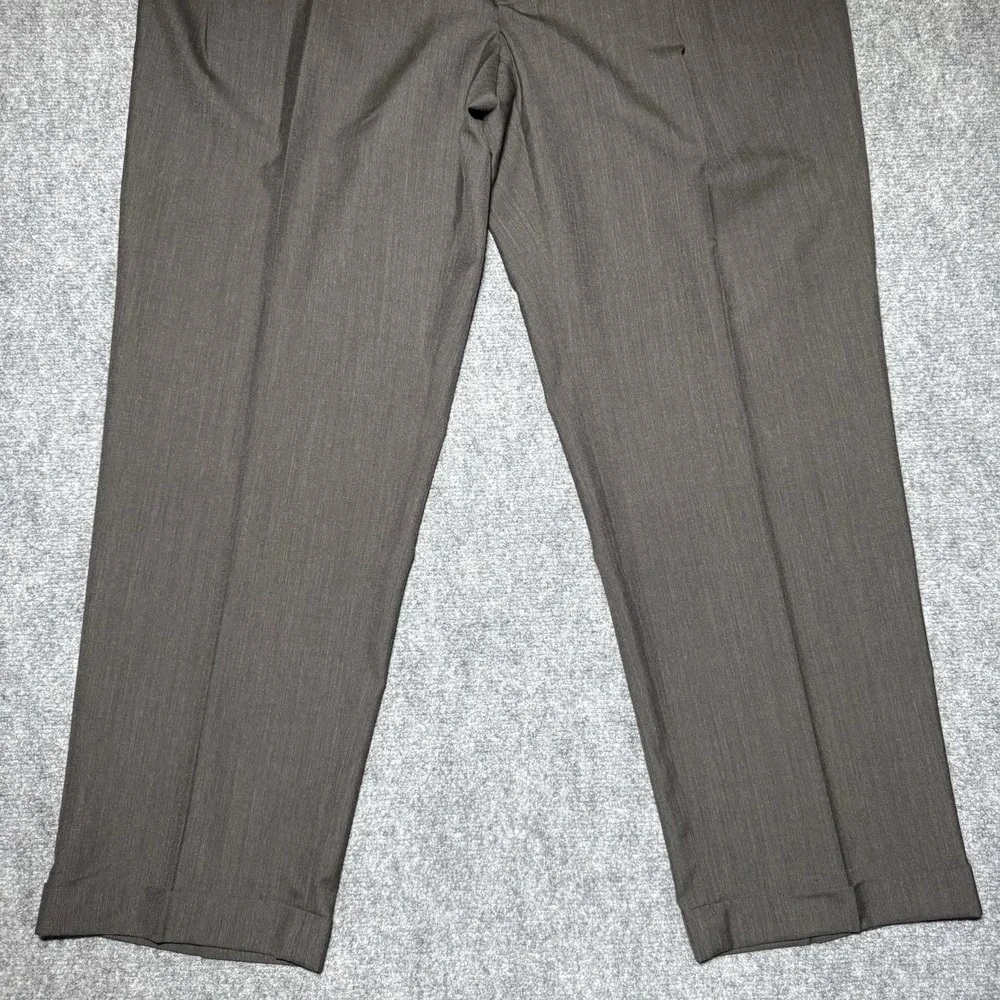 Brooks Brothers 346 Solid Dark Brown Dress Pants 100% Wool Men Fit 38x30